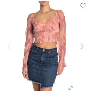 Abound Patterned Smock Crop Top